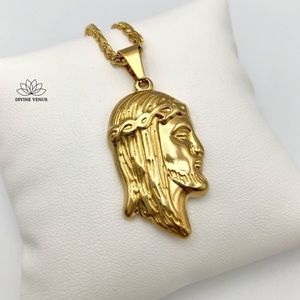 Jesus Necklace | Gold Plated Stainless Steel